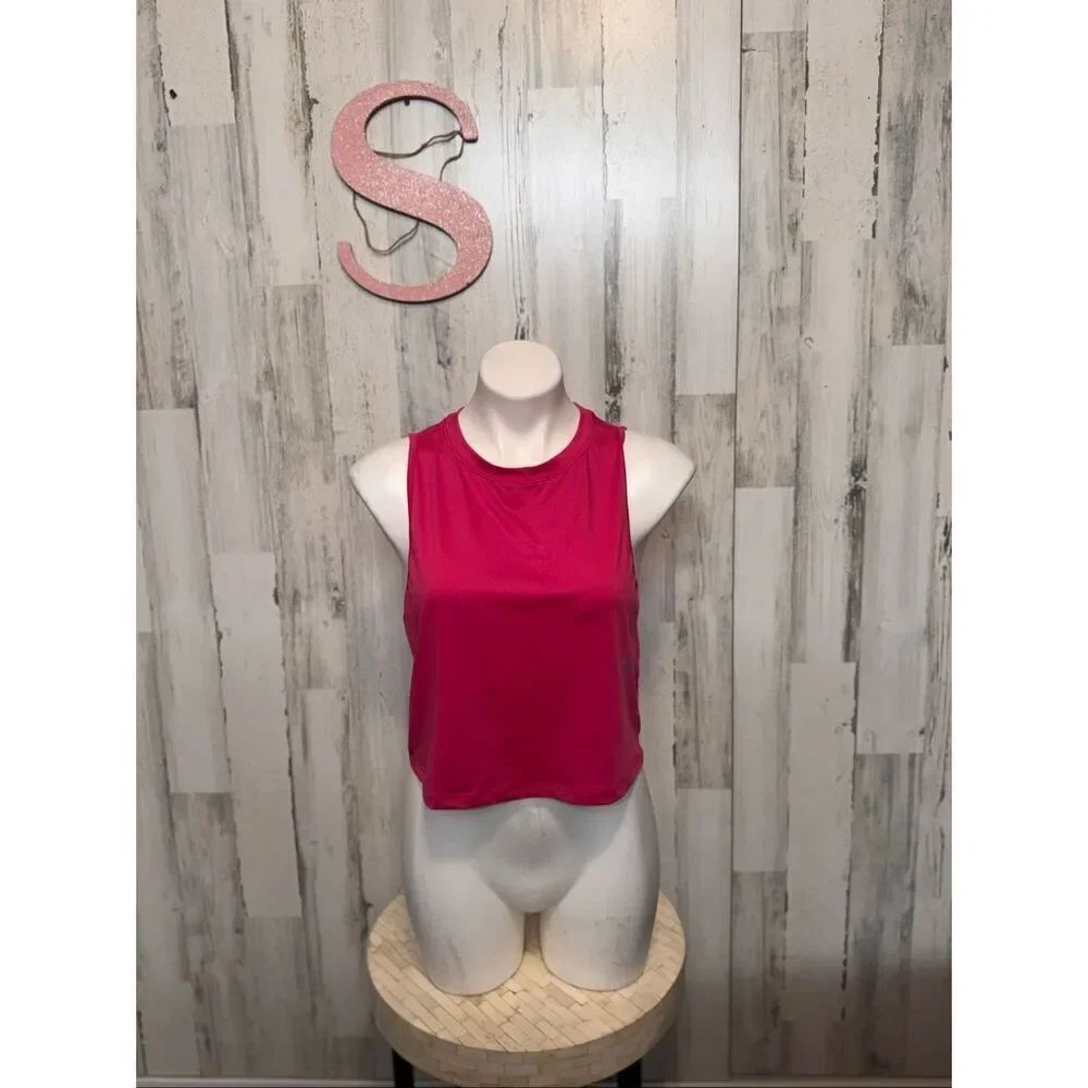 Fabletics Pink Cropped Athletic Tank Top Size Small Sleeveless Activewear